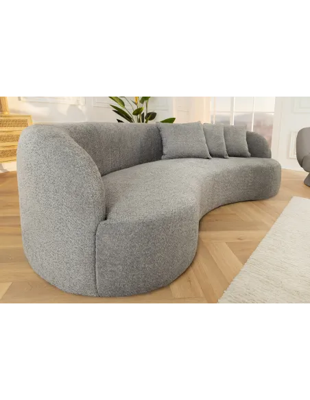 Canapé convertible design scandinave coloris gris claire en tissu a...