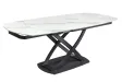 Table à manger extensible en céramique 180-225cm aspect marbre pas cher