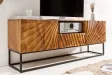 Meuble TV bas massif SCORPION 160 cm en bois de manguier avec sculptures 3D élaborées