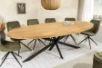 Table à manger GALAXIE ovale 240 cm – Bois de manguier & métal noir