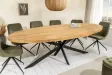 Table Ovale GALAXIE 240cm Bois de Manguier & Métal - Adenia Home
