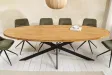 Table à manger GALAXIE ovale 240 cm – Bois de manguier & métal noir