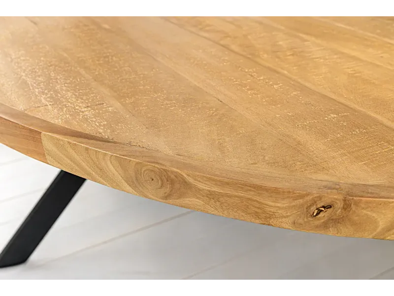 Table Ovale GALAXIE 240cm Bois de Manguier & Métal - Adenia Home