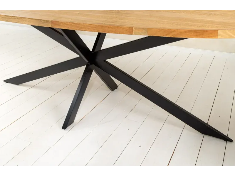 Table Ovale GALAXIE 240cm Bois de Manguier & Métal - Adenia Home