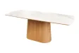 Table à Manger Bois et Céramique Marbre Blanc - Adenia Home