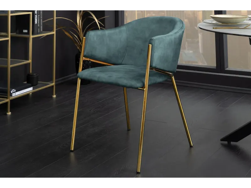 Chaise capitonnée revêtue en tissus bleu Chaises de salle à manger...