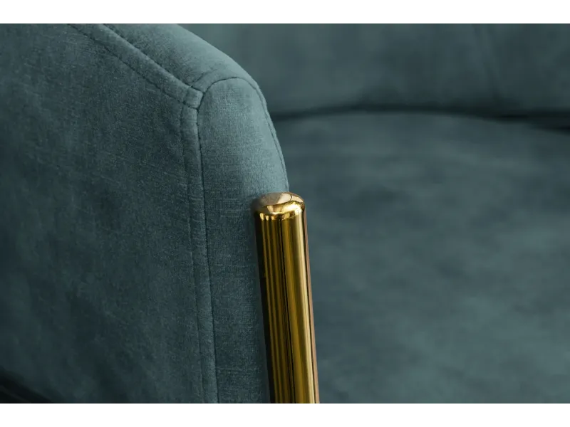 Chaise capitonnée revêtue en tissus bleu Chaises de salle à manger...