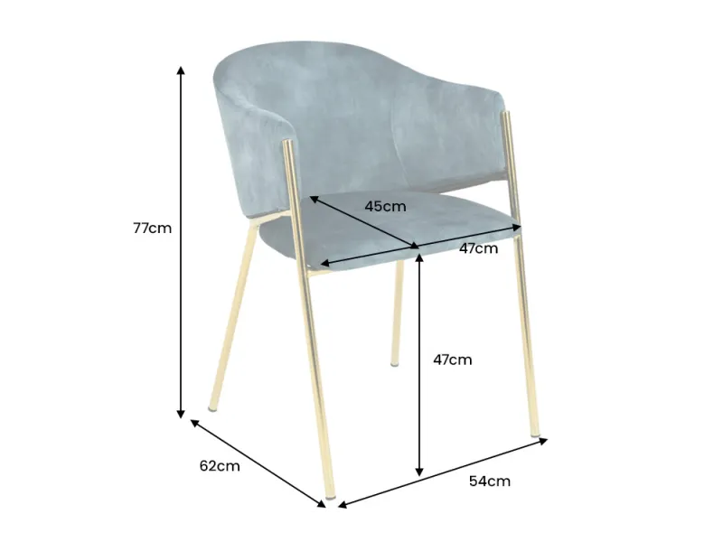 Chaise capitonnée revêtue en tissus bleu Chaises de salle à manger...