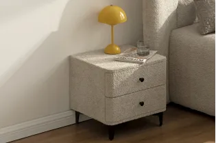 Table de chevet design de 45cm avec tiroir gris clair pas cher 2