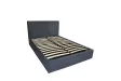 Ensemble lit coffre moderne en velours coloris taupe + matelas