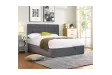 Lit coffre adulte contemporain de 140 x 200 cm en tissu gris Milaydie