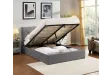 Lit coffre adulte contemporain de 140 x 200 cm en tissu gris Milaydie