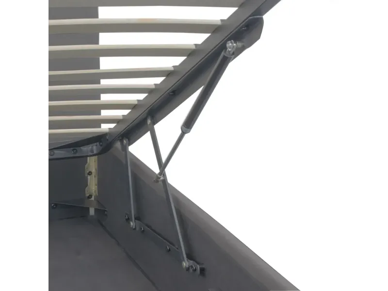 Lit coffre adulte contemporain de 140 x 200 cm en tissu gris Milaydie