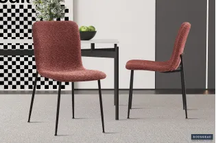 Chaise capitonnée revêtue en velours gris foncé Chaises de salle à manger...