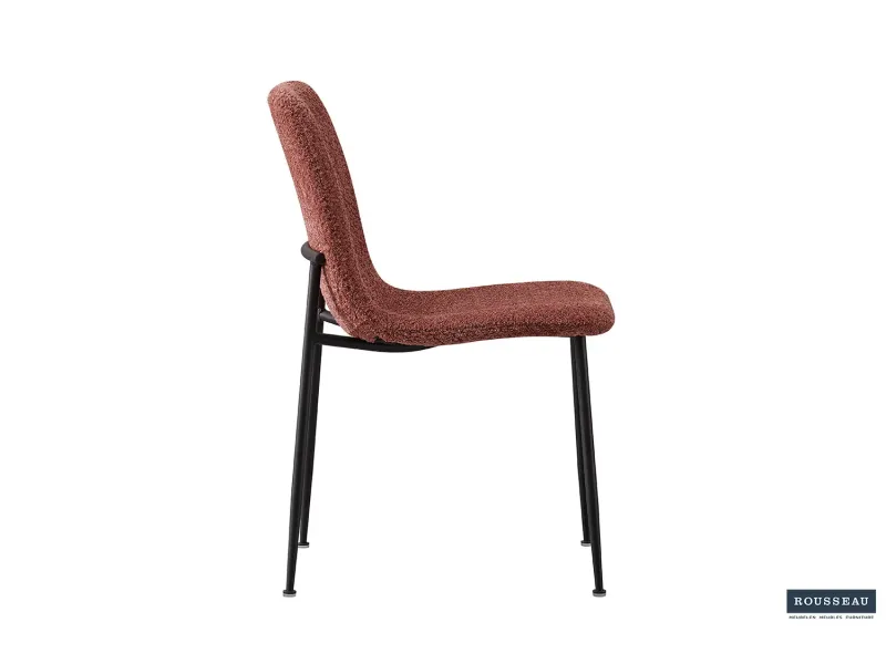 Chaise capitonnée revêtue en velours gris foncé Chaises de salle à manger...