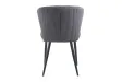 Chaise capitonnée revêtue en velours gris foncé Chaises de salle à manger...