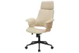 Chaise de bureau Manhattan – Similicuir beige crème & bois de chêne