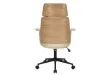 Chaise de bureau Manhattan – Similicuir beige crème & bois de chêne