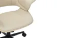 Chaise de bureau Manhattan – Similicuir beige crème & bois de chêne