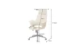 Chaise de bureau Manhattan – Similicuir beige crème & bois de chêne