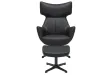 Fauteuil VOGUE pivotant à 360° en similicuir noir – Confort et élégance réunis