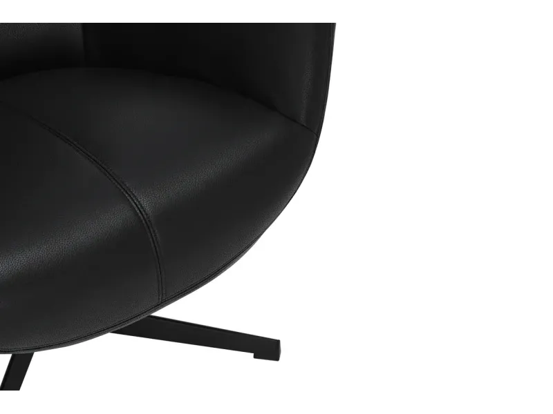 Fauteuil VOGUE pivotant à 360° en similicuir noir – Confort et élégance réunis