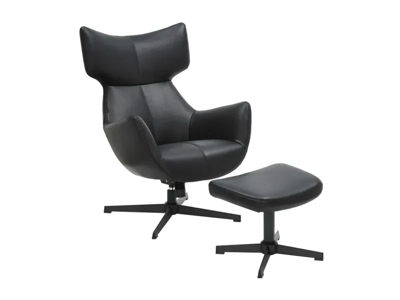 Tabouret VOGUE pivotant 45 cm en similicuir noir – Élégance et praticité au quotidien