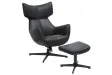 Tabouret VOGUE pivotant 45 cm en similicuir noir – Élégance et praticité au quotidien