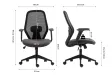 Fauteuil de Bureau Ergonomique, avec accoudoirs réglables et Tissu en Maille, idéale comme Chaise de Joueur coloris gris