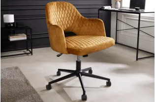 Lot de 4 chaises de bureau à roulettes en simili cuir coloris turqu...