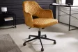 Lot de 4 chaises de bureau à roulettes en simili cuir coloris turqu...