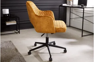 Lot de 4 chaises de bureau à roulettes en simili cuir coloris turqu... 2