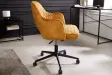 Lot de 4 chaises de bureau à roulettes en simili cuir coloris turqu...