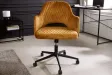 Lot de 4 chaises de bureau à roulettes en simili cuir coloris turqu...