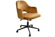 Lot de 4 chaises de bureau à roulettes en simili cuir coloris turqu...