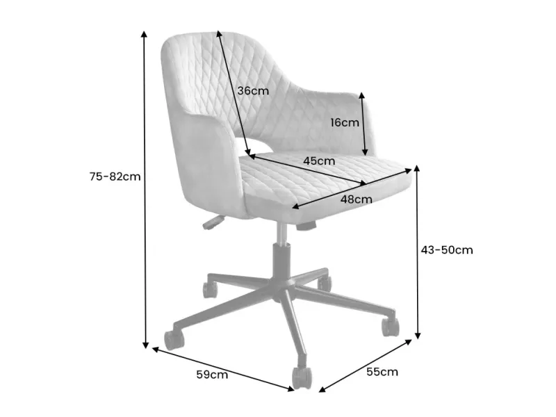 Lot de 4 chaises de bureau à roulettes en simili cuir coloris turqu...