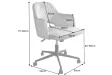 Lot de 4 chaises de bureau à roulettes en simili cuir coloris turqu...