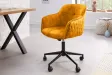 Chaise de bureau EUPHORIA velours jaune moutarde – Confort chic et design audacieux