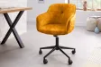 Chaise de bureau EUPHORIA velours jaune moutarde – Confort chic et design audacieux
