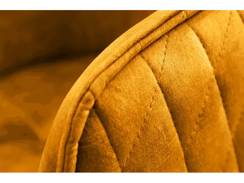 Chaise de bureau EUPHORIA velours jaune moutarde – Confort chic et design audacieux