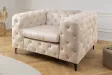 Fauteuil design royal baroque coloris gris antique en simili-cuir F...