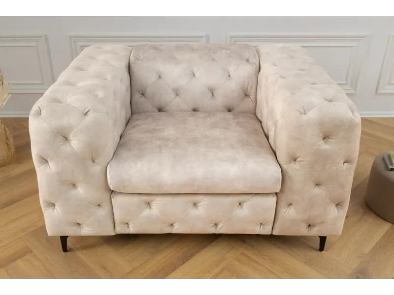 Fauteuil design royal baroque coloris gris antique en simili-cuir F...