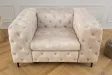 Fauteuil design royal baroque coloris gris antique en simili-cuir F...