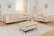 Fauteuil design royal baroque coloris gris antique en simili-cuir F...