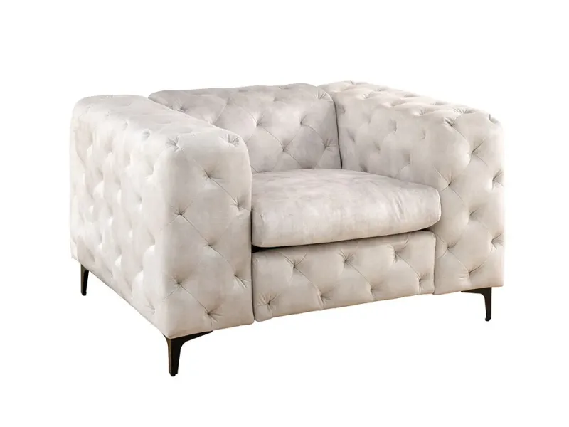 Fauteuil design royal baroque coloris gris antique en simili-cuir F...