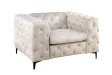 Fauteuil design royal baroque coloris gris antique en simili-cuir F...