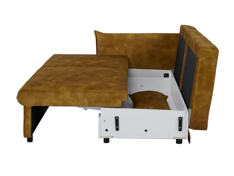 Canapé Marvelous velours jaune moutard 220cm pas cher