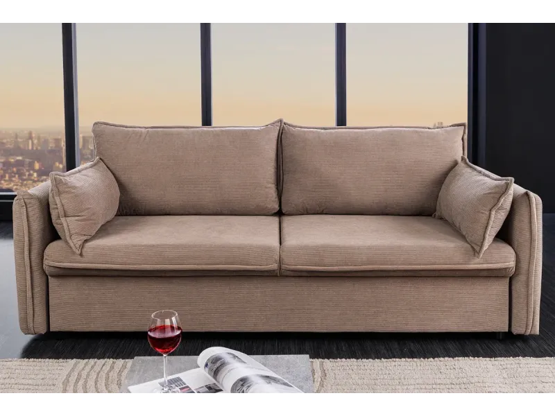 Canapé Marvelous velours jaune moutard 220cm pas cher