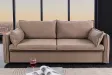 Canapé Marvelous velours jaune moutard 220cm pas cher