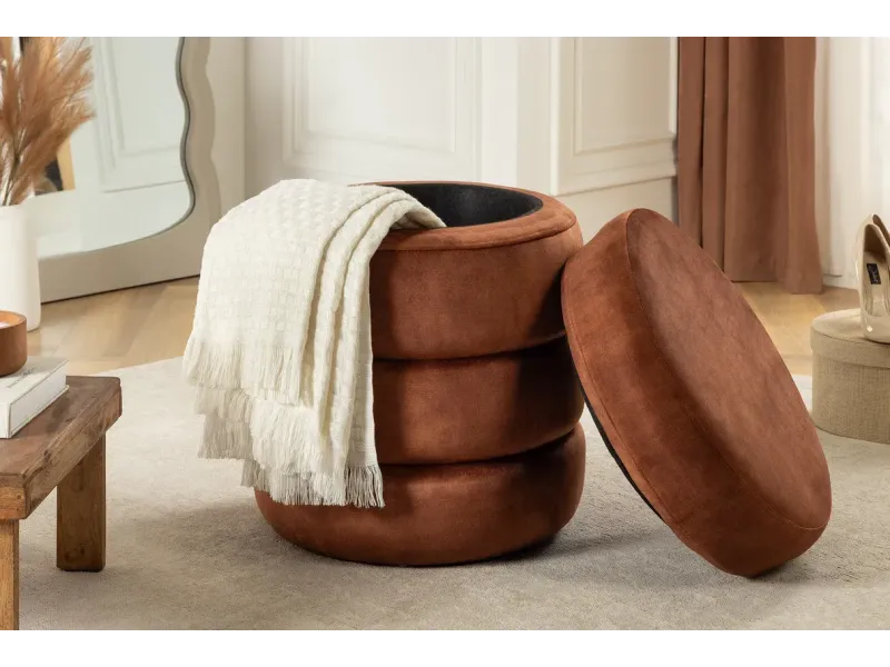 Tabouret 40 cm design en bois massif recyclé Tabourets bas |adeniahome...